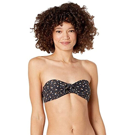 Billabong 281700 Women's Tropic Moon Tie Front Bikini Top, Black Pebble, S