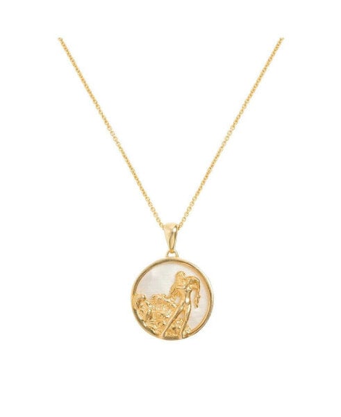 Aquarius, Gold Zodiac Necklace