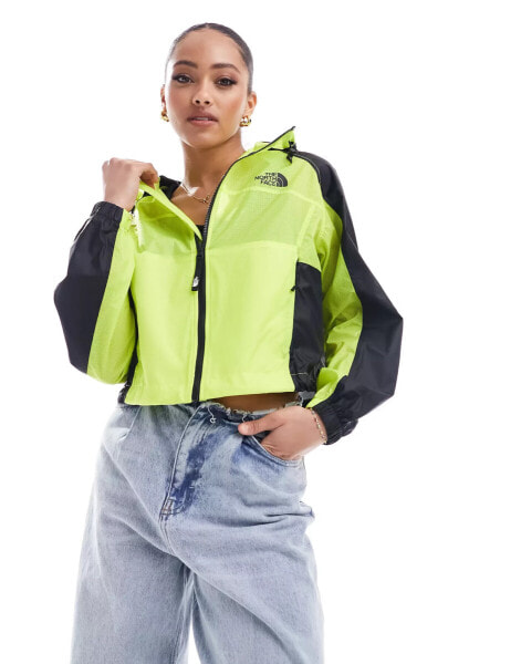 The North Face Himalia packable waterproof wind jacket in lime green Exclusive at ASOS