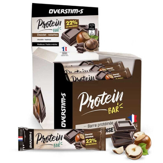 OVERSTIMS Proteic Chocolate Hazelnut Energy Bars Box 32 Units