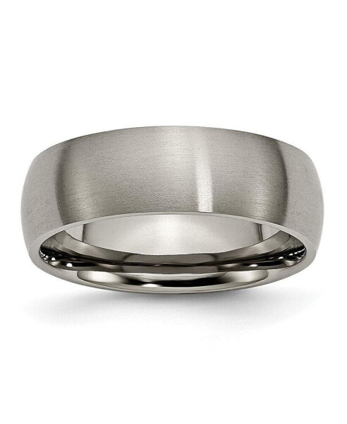 Titanium Brushed Half Round Wedding Band Ring