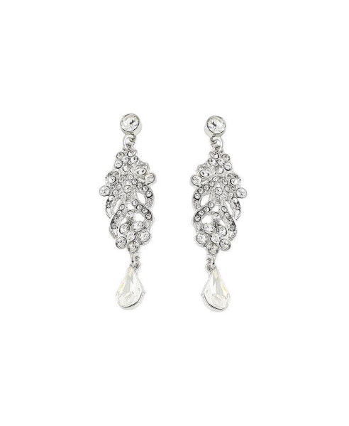 Women's Silver Embellished Drop Earrings