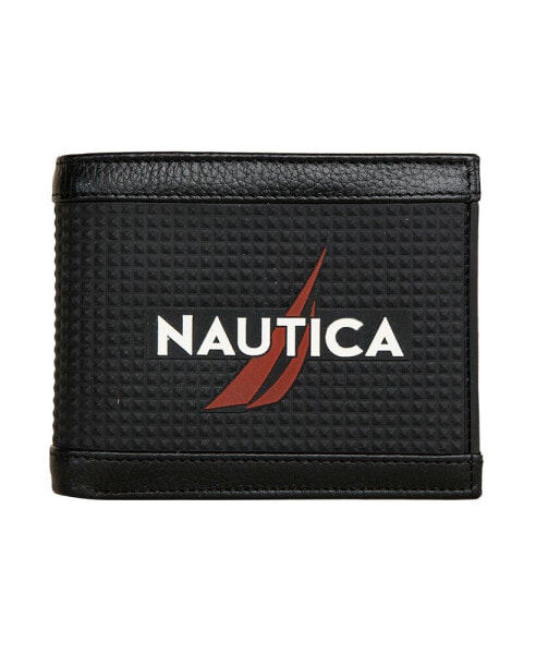 Men's Logo Rubber Leather Bifold Wallet