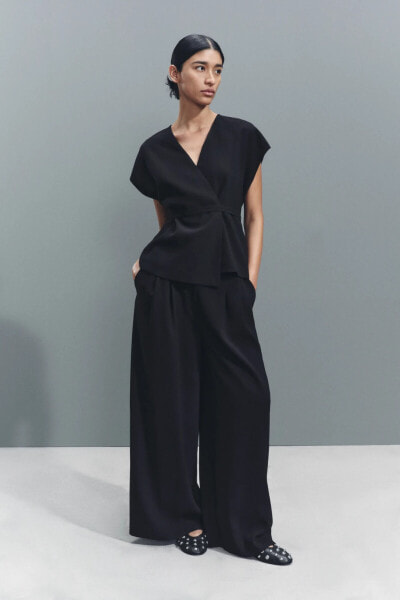 ZW COLLECTION DARTED ANKLE-LENGTH TROUSERS