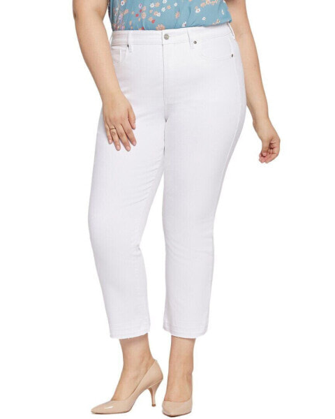 Nydj Plus Marilyn Optic White Straight Leg Jean Women's