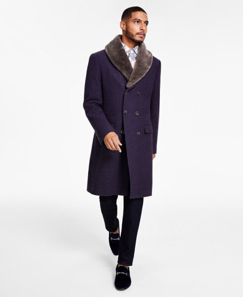 Men's Classic-Fit Double-Breasted Wool Blend Overcoats