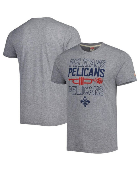 Men's and Women's Heather Gray New Orleans Pelicans Hometown Hyper Local Tri-Blend T-shirt