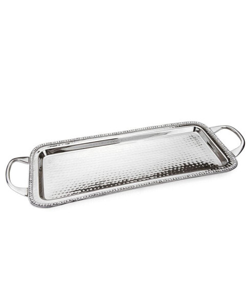 Stainless Steel Handled Serving Tray with Diamonds-20"L