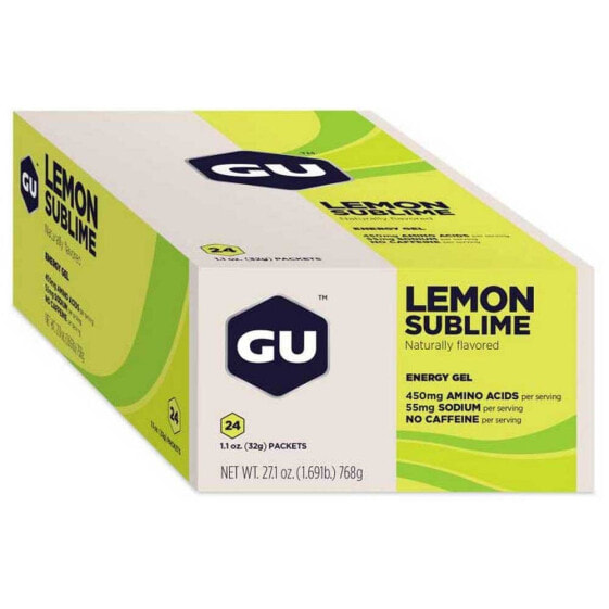 GU 24 Units Lemon Sublime Energy Gels Box