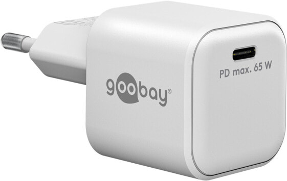 Goobay 65370 - USB-Ladegeraet 65 W 1x USB-C PD GaN weiß