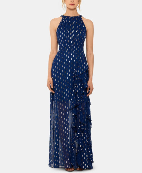 Chiffon Foil-Dot Gown