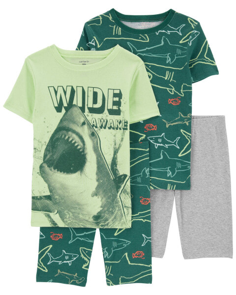 Kid 4-Piece Shark-Print Pajamas Set 14