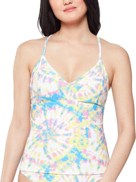 Jessica Simpson 285848 Womens Tie-Die Tankini Swim Top White, Size Small