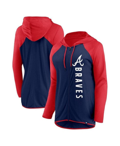 Women's Navy, Red Atlanta Braves Forever Fan Full-Zip Hoodie Jacket