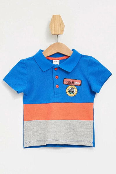 Erkek Bebek Polo Yaka Baskılı T-Shirt