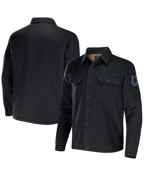 Men's NFL x Darius Rucker Collection by Black Indianapolis Colts Canvas Button-Up Shirt Jacket