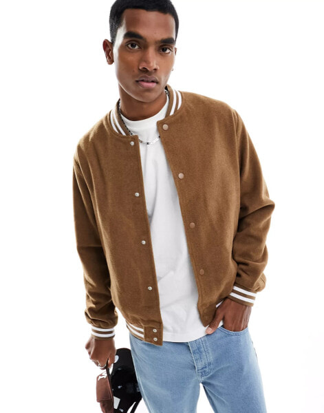 Jack & Jones bomber jacket in beige