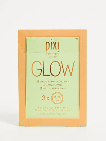 Маска для лица с гликоловой кислотой Pixi Glow Boosting 3 шт.