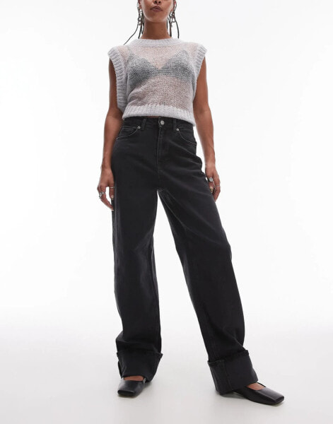 Selected Femme Wide fit jeans in black wash