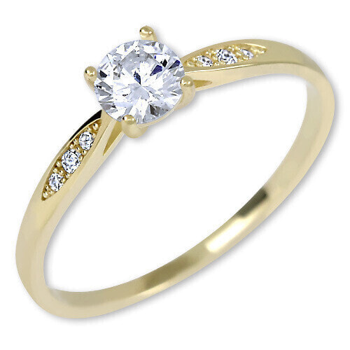 Gold engagement ring with crystals 229 001 00809