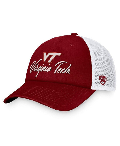 Women's Maroon, White Virginia Tech Hokies Charm Trucker Adjustable Hat