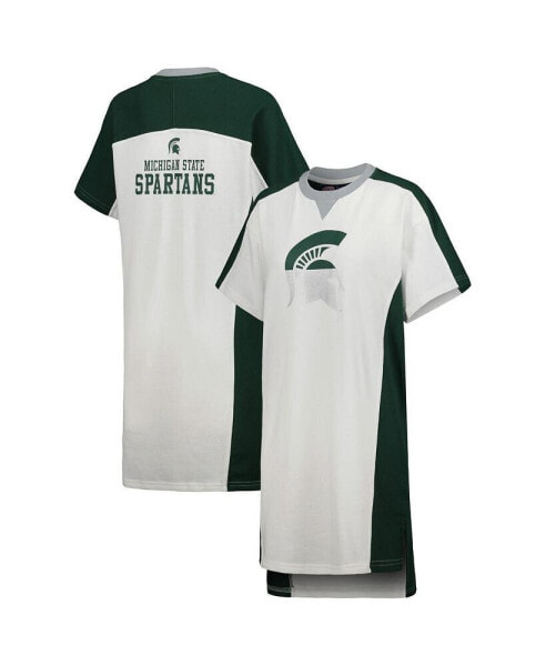 Women's White Michigan State Spartans Home Run T-Shirt Dress