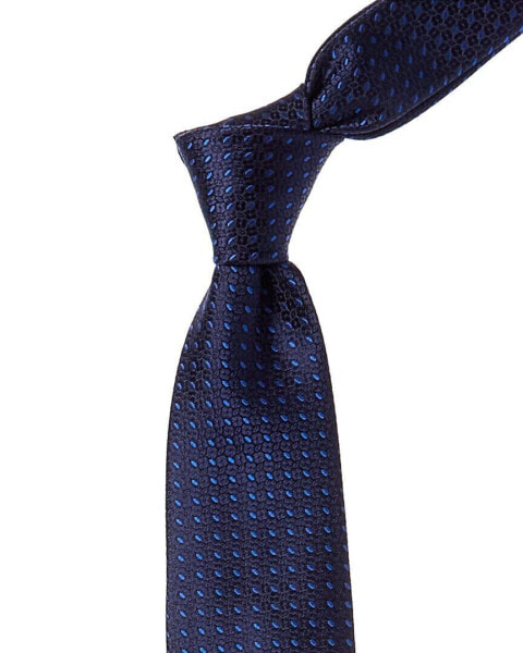 Canali Navy Silk Tie Men's Blue Os