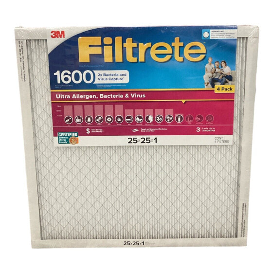 Filtrete Ultra Allergen 2X Bacteria and Virus Filter, 1600 MPR (4 pk.)