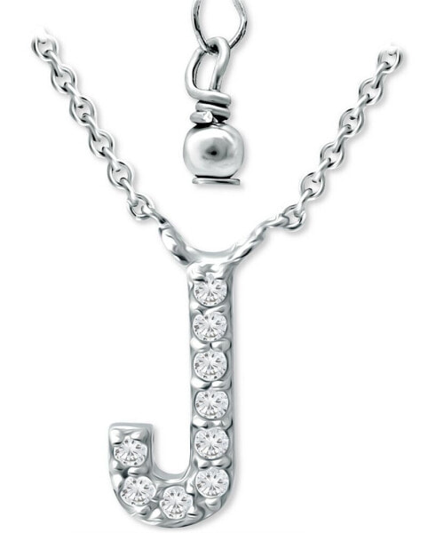 Cubic Zirconia Initial Pendant Necklace, 16" + 2" extender, Created for Macy's