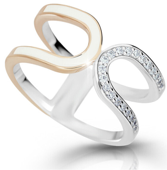 Modern silver ring M11078