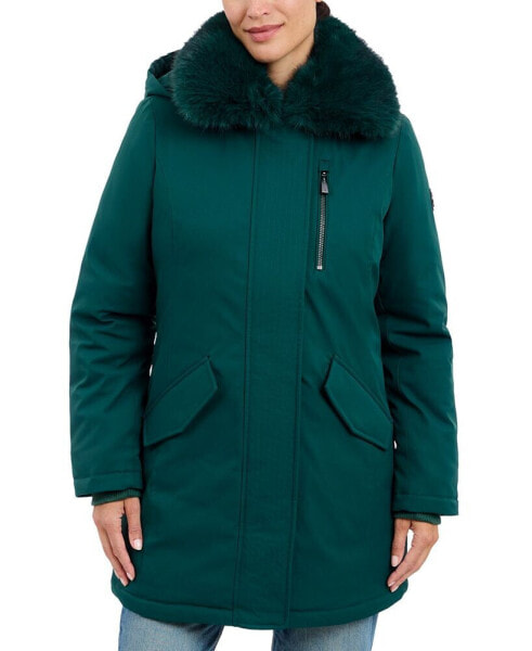 Women's Faux-Fur-Trim Hooded Puffer Coat