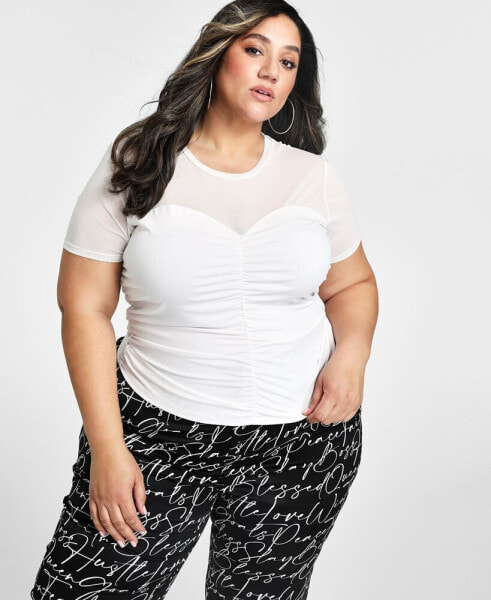 Trendy Plus Size Ruched Knit Top