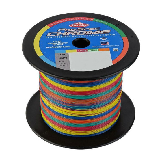 Berkley ProSpec Chrome 5-Color Metered Braid Fishing Line | 1500 Yards