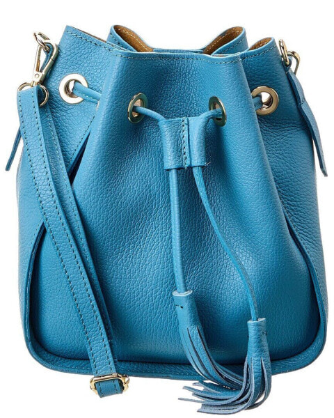 Persaman New York #1113 Leather Bucket Bag Women's Blue Os