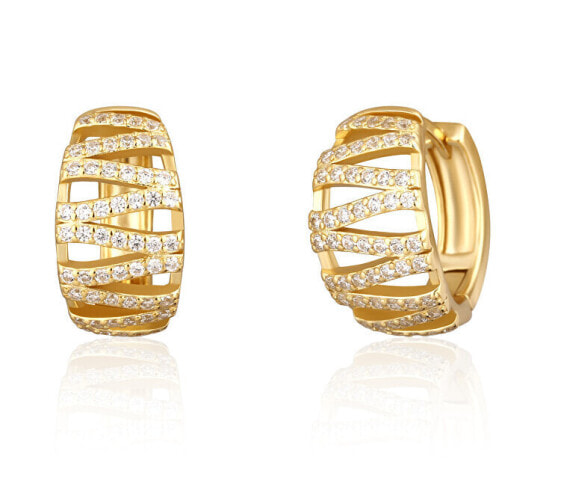 Fashion gold-plated earrings with zircons SVLE1720XH2GO00