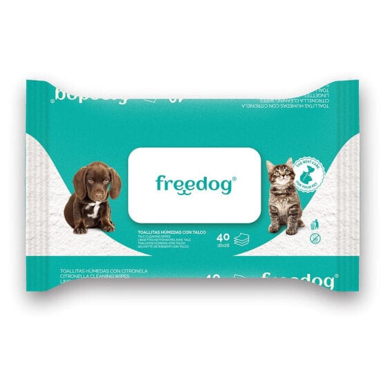 FREEDOG Talc Cleaning Wipes 40 Units