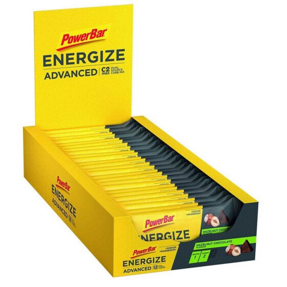 POWERBAR Energize Advanced 55g 15 Units Hazelnut Chocolate Energy Bars Box