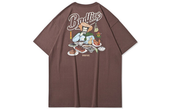 李宁 BADFIVE 篮球系列 行不更名 后背个性运动短袖T恤 男款 褐色 / Футболка BADFIVE T AHSQ803-2