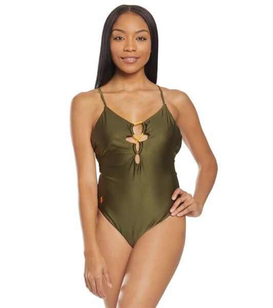 Polo Ralph Lauren 262241 Women Luster Solid One Piece Swimsuit Size X-Small