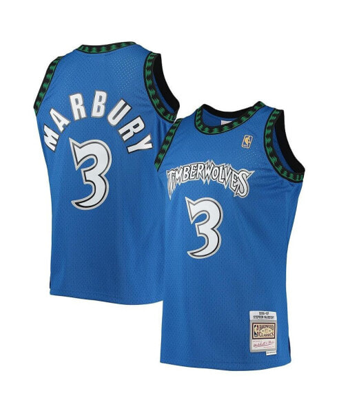 Men's Stephon Marbury Blue Minnesota Timberwolves 1996-97 Hardwood Classics Swingman Jersey