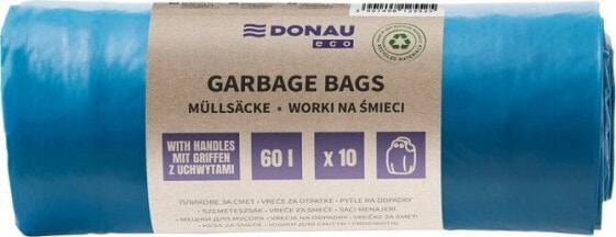 Donau Worki na śmieci DONAU ECO, z uchwytami Knoties, 60l, 10 szt., niebieskie