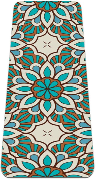 Yoga Mat Seamless Colorful Mandala Pattern Non-Slip Eco Friendly TPE Thick Yoga Mat Ideal for Pilates, Yoga and Many Other Home Workouts, 72x24x0.24in