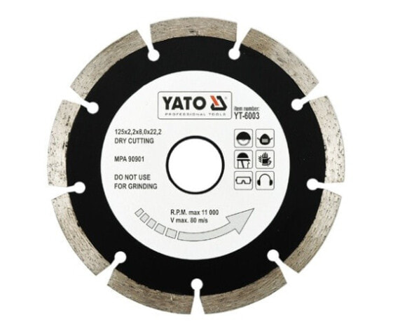 Сегментное алмазное колесо Yato 125 x 22,2 мм 6003
