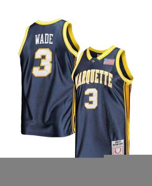 Men's Dwyane Wade Navy Marquette Golden Eagles 2002-03 Authentic Throwback College Jersey