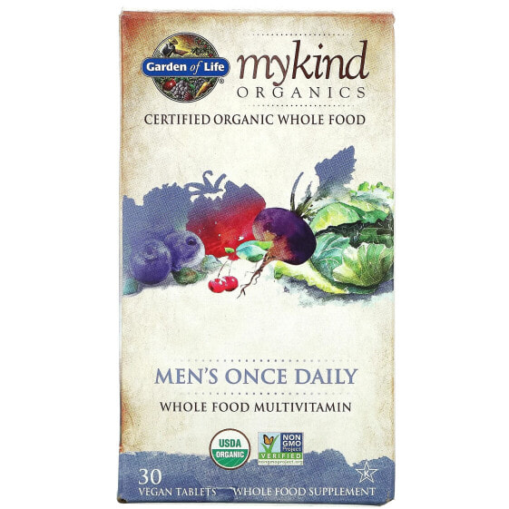 Organics, Men's Once Daily, Whole Food Multivitamin, 30 Vegan Tablets