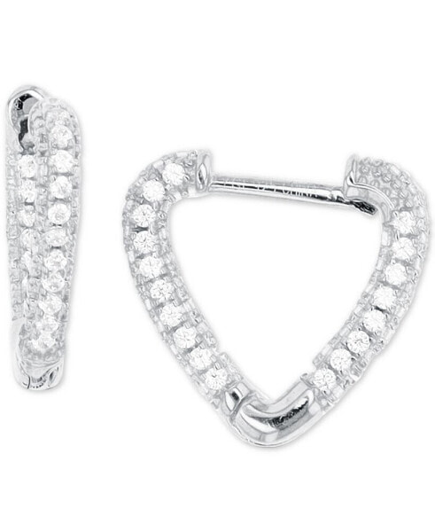 Серьги Macy's Cubic Zirconia Heart Hoop