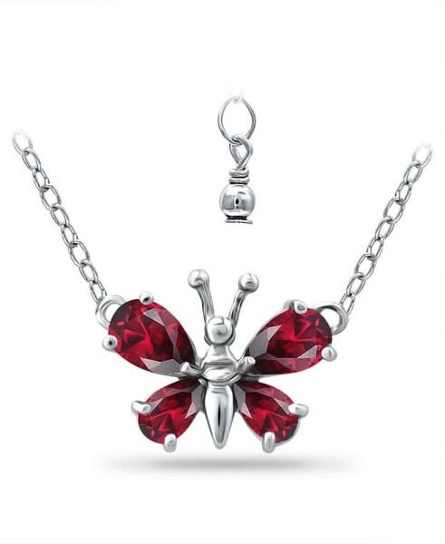 Lab Grown Ruby Butterfly Necklace