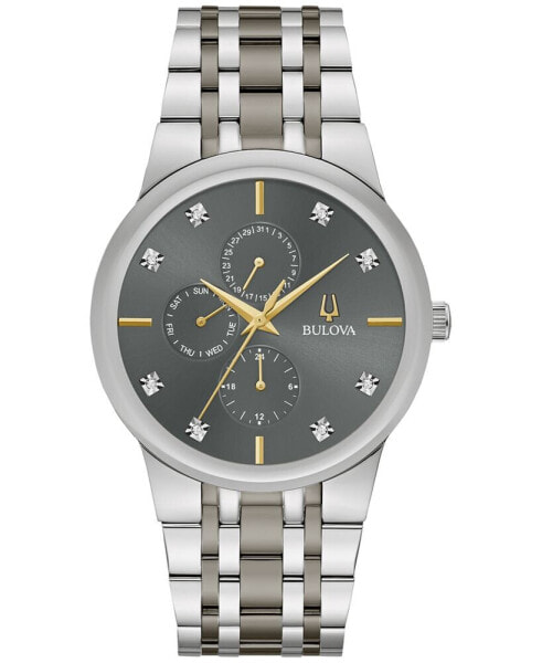Men's Modern Diamond Accent Two-Tone Stainless Steel Bracelet Watch 40mm