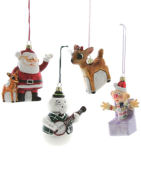 Cody Foster & Co. Retro Rudolph Characters 4 Assorted Ornaments Multicolor