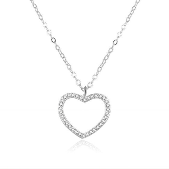 Beautiful silver necklace with heart AGS886 / 47